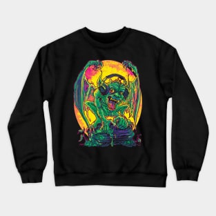 Gargoyle with Music Headphones Crewneck Sweatshirt